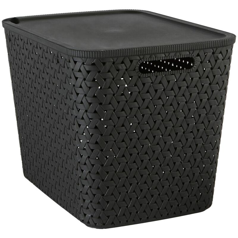 foto del prodotto 5five simply smart cestino in plastica nera tressy 28l 5five