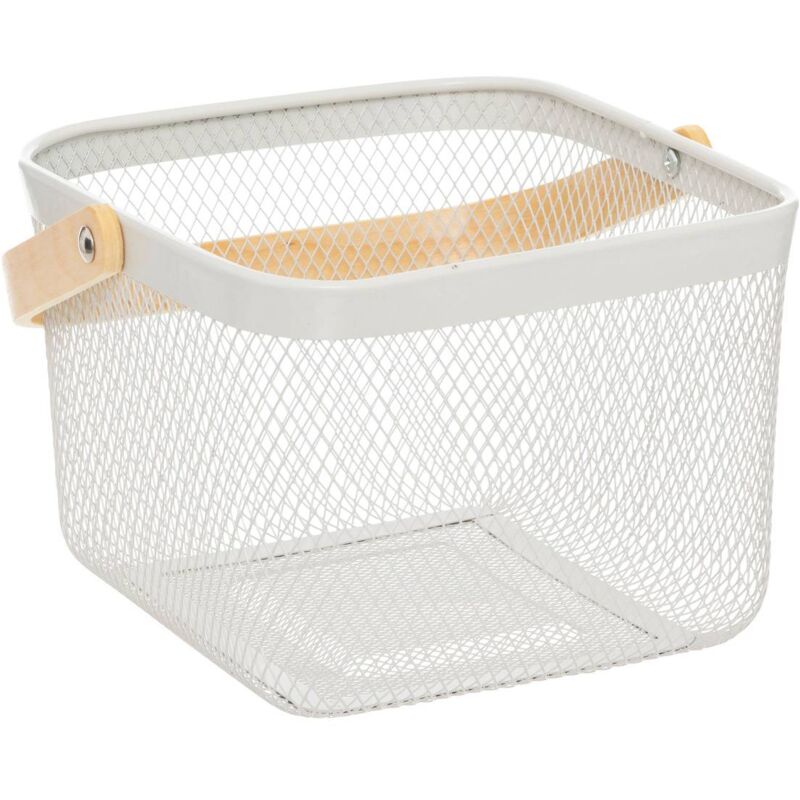 foto del prodotto 5five simply smart cestino quadrato in metallo beige e bianco mayaj 26x24,5 cm 5five