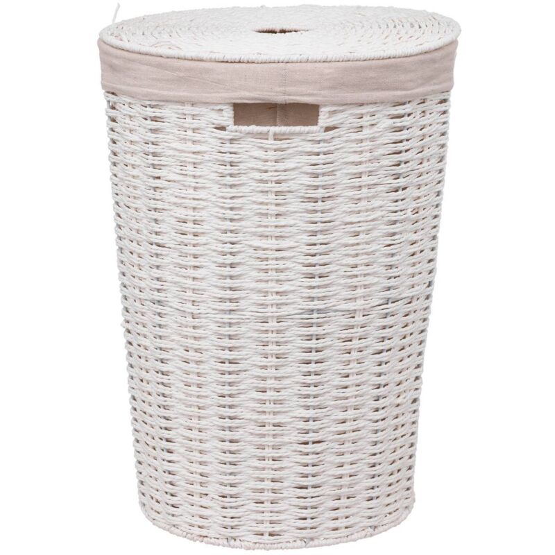 foto del prodotto 5five simply smart cesto rotondo per biancheria 40l vannerie bianco 5five
