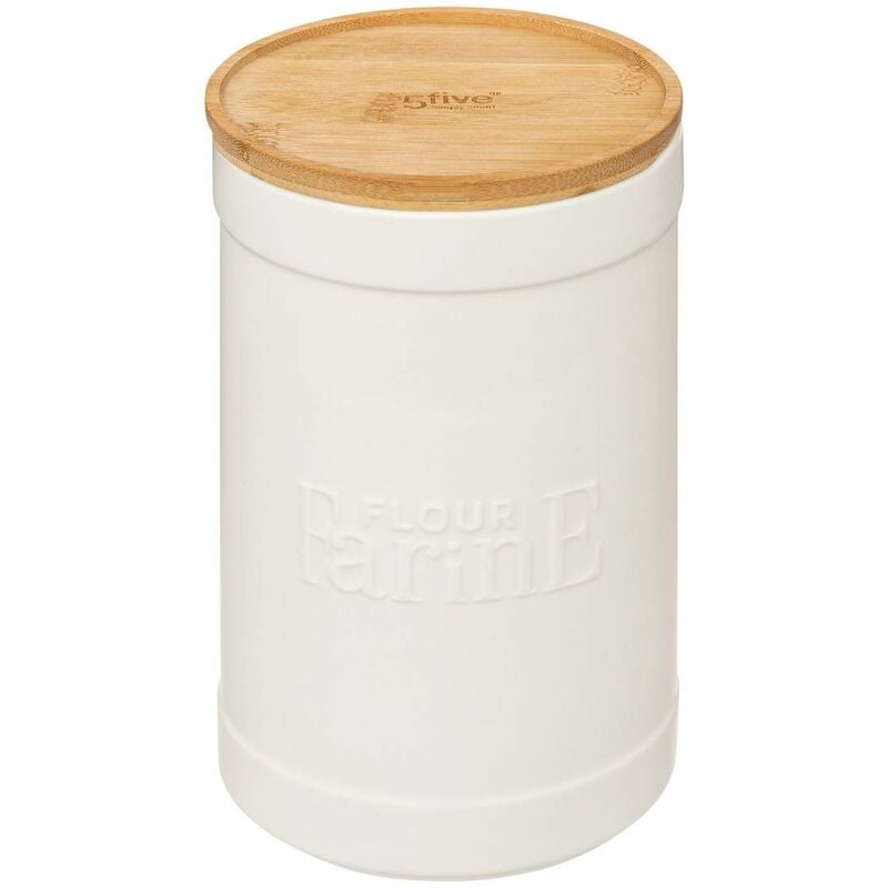 foto del prodotto 5five simply smart contenitore per farina in ceramica bianca natur o 5five