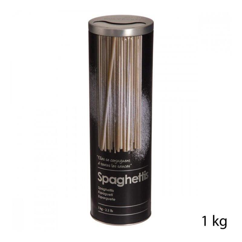 foto del prodotto 5five simply smart contenitore per spaghetti in ferro con rilievo nero 1kg diametro 8,5x h27 cm