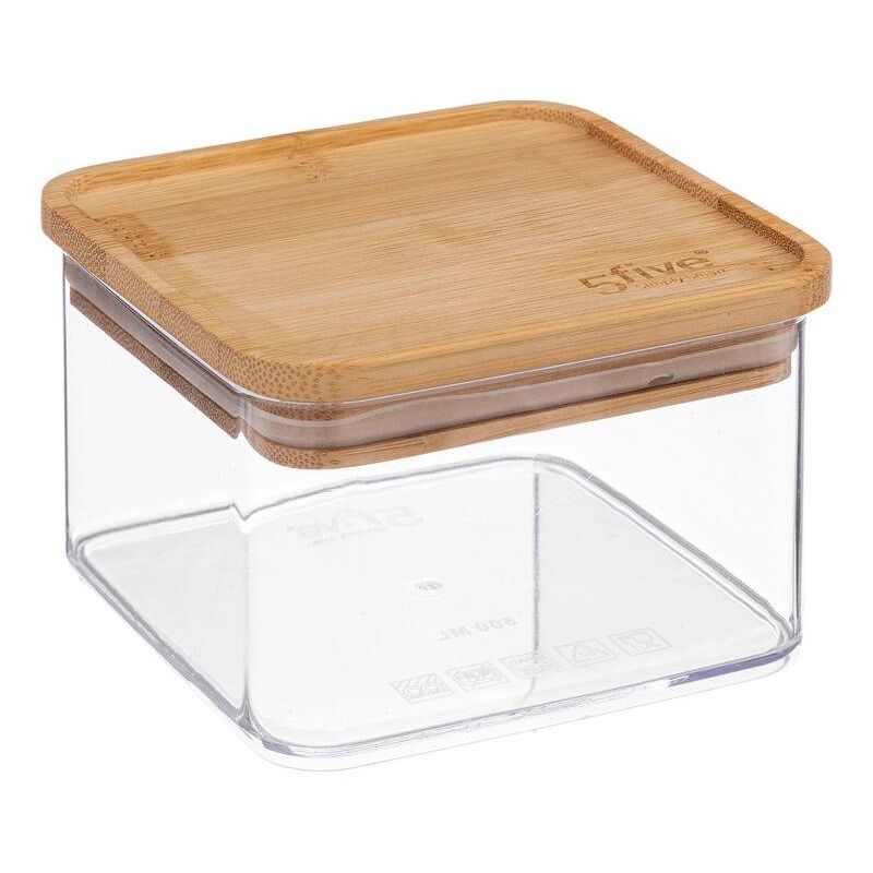 foto del prodotto 5five simply smart - contenitore quadrato eske con coperchio in bambù 0,5l - 5five