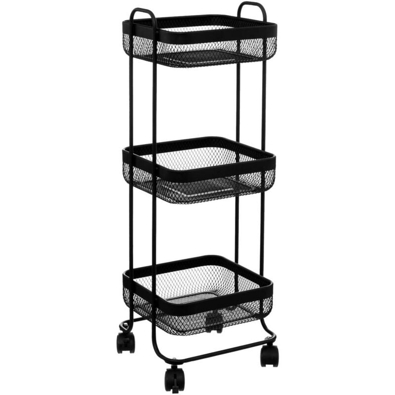 foto del prodotto 5five simply smart madia quadrata mayaj con rotelle, 3 livelli, metallo nero 5five