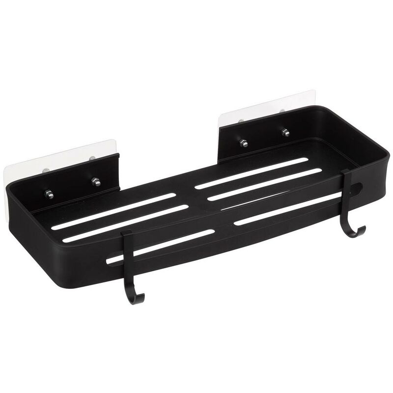 foto del prodotto 5five simply smart mensola rettangolare per doccia blackalu con stick adesivo nero 5five