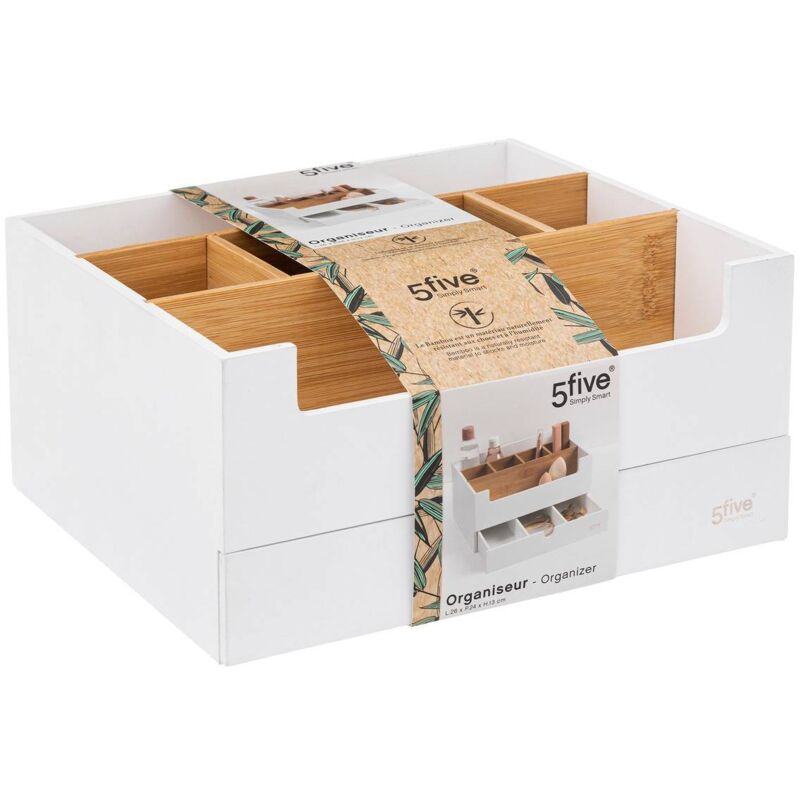 foto del prodotto 5five simply smart - organizzatore per 1 cassetto natur o bianco - 5five