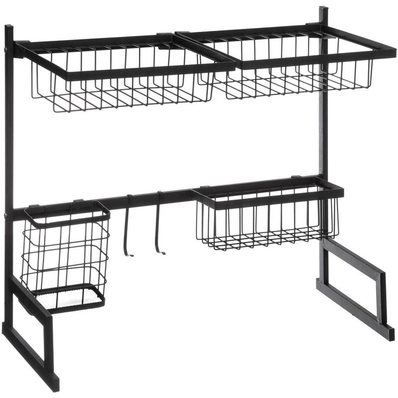 foto del prodotto 5five simply smart organizzatore per lavello con sgocciolatoio in metallo nero 5five
