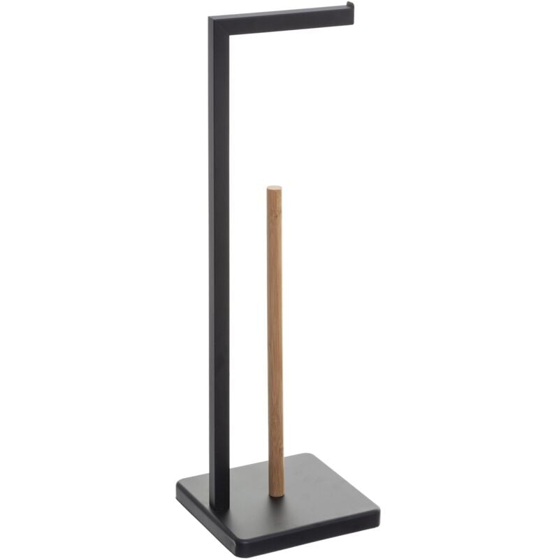 foto del prodotto 5five simply smart - piantana portarotolo di carta igienica con riserva nero