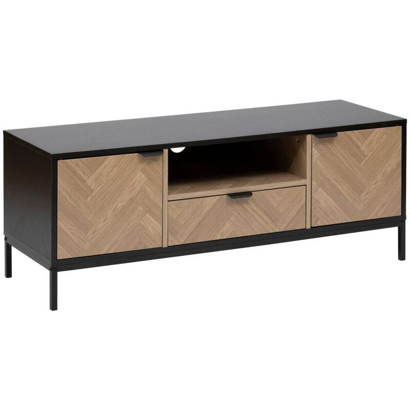 foto del prodotto 5five simply smart porta tv chevrons a 3 ante effetto legno e nero 120x40cm 5five