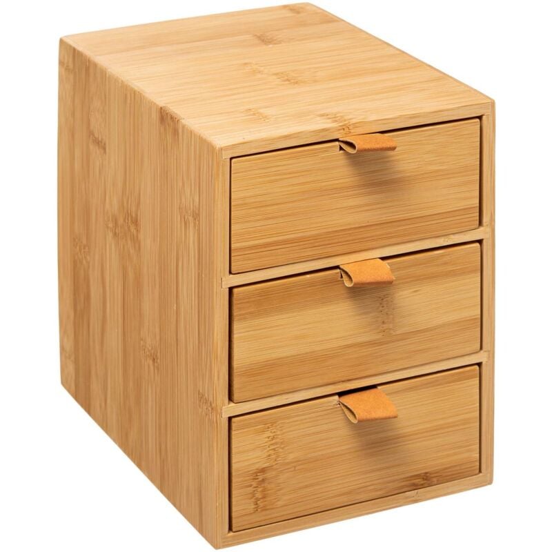 foto del prodotto 5five simply smart scatola 3 cassetti cinghie in pelle di bamb 5five