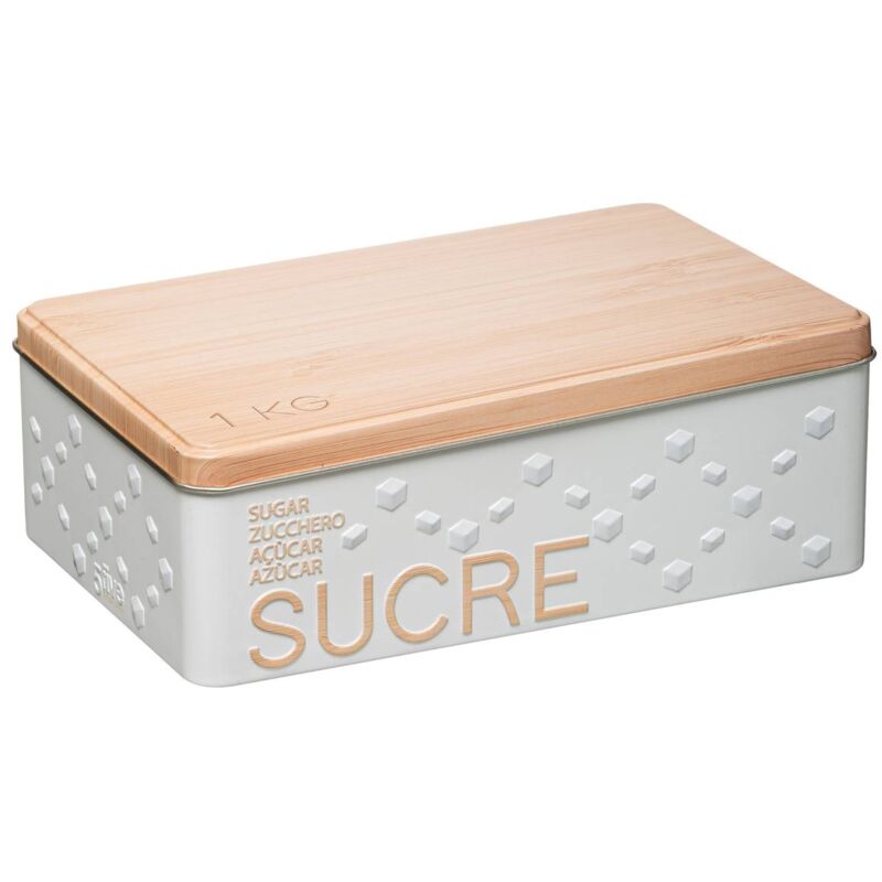 foto del prodotto 5five simply smart scatola per zollette di zucchero in metallo scandinavian nature, bianco 5five