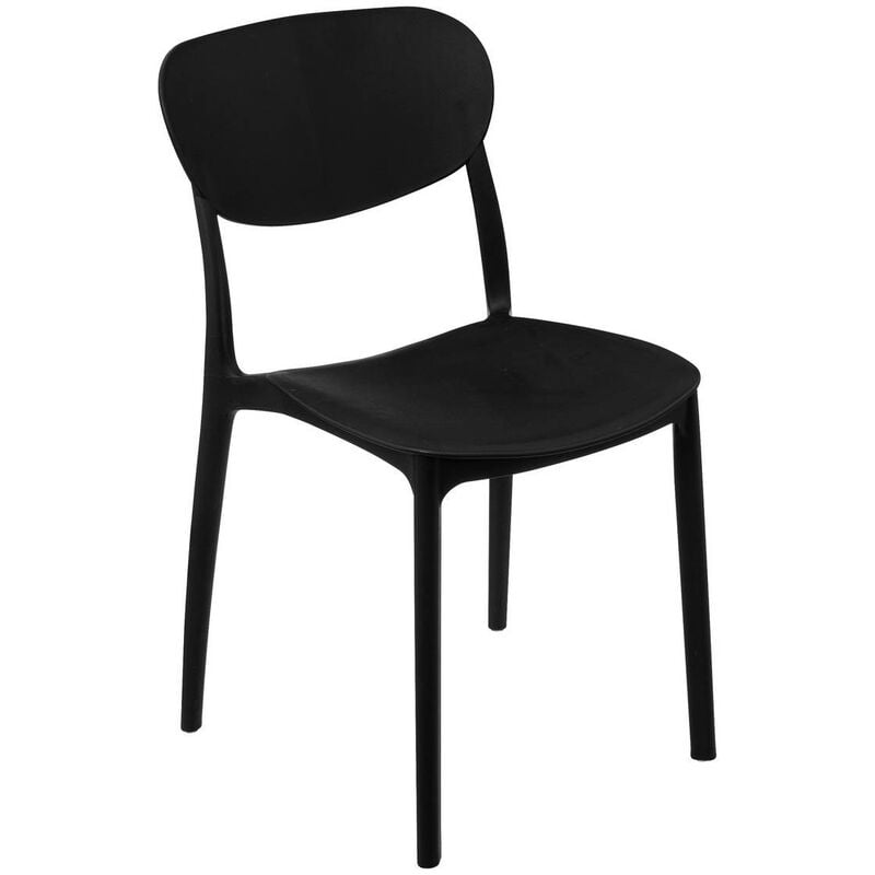 foto del prodotto 5five simply smart - sedia impilabile in plastica nera plasta - 5five