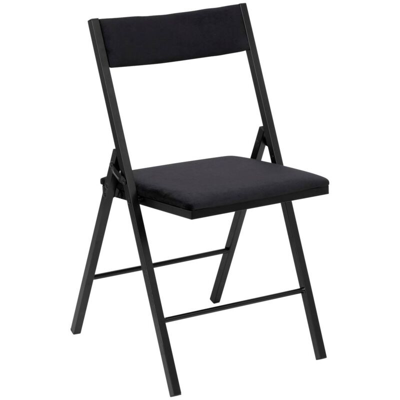 foto del prodotto 5five simply smart - sedia pieghevole in velluto nero - 5five