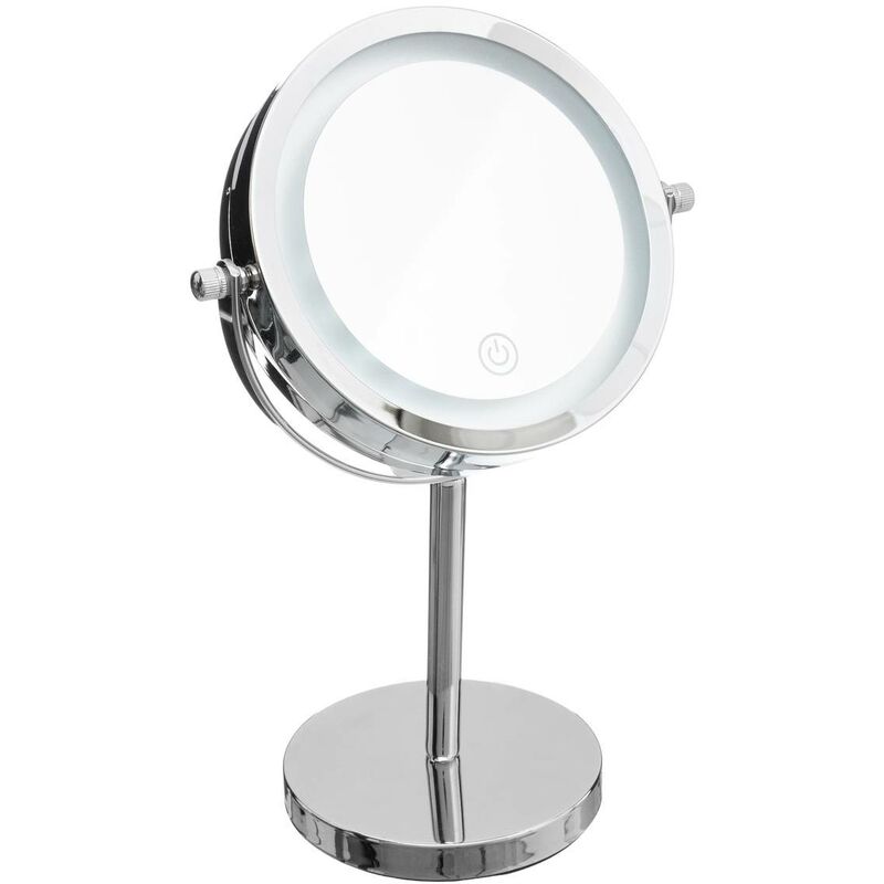 foto del prodotto 5five simply smart specchio con supporto a led 19cm in metallo cromato 5five