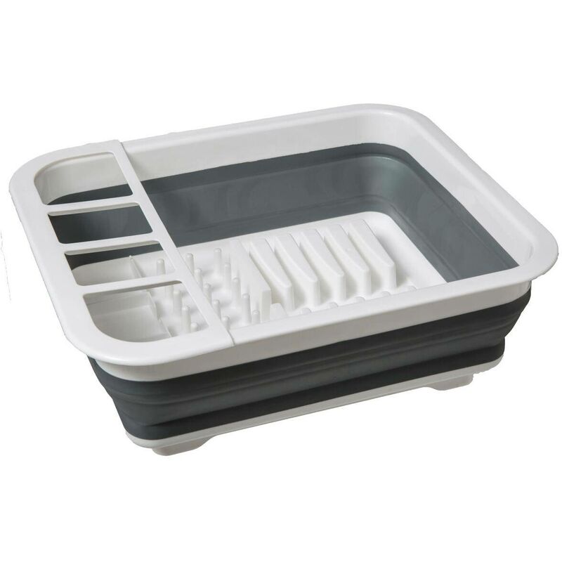 foto del prodotto 5five simply smart - vassoio di raccolta in silicone retrattile grigio e bianco - 5five