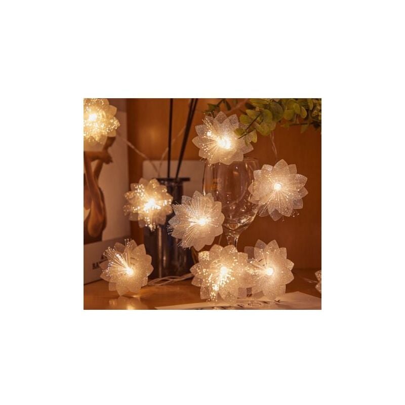 foto del prodotto 5m 20 led solare fibra ottica fiore luce stringa cortile matrimonio esterno luci decorative festival disposizione luci ambientali colore caldo