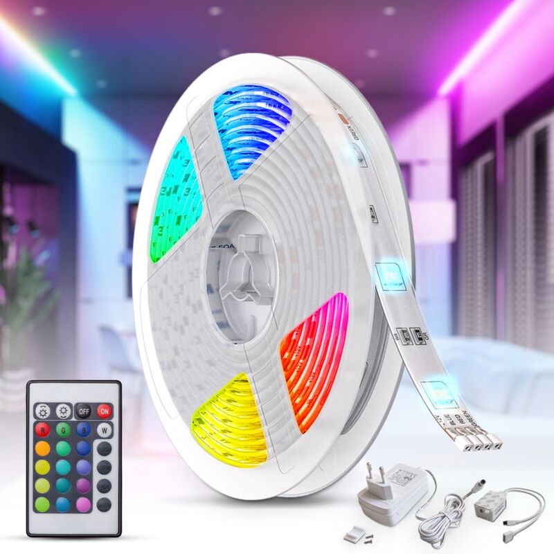 foto del prodotto 5m led striscia rgb barra luminosa 5050 smd luce di corda cambio di colore