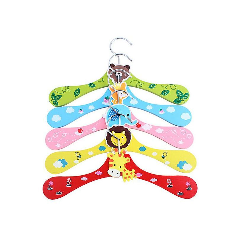 foto del prodotto 5pcs appendiabiti in legno appendiabiti per cani appendiabiti cartoon appendiabiti piccolo colore casuale 