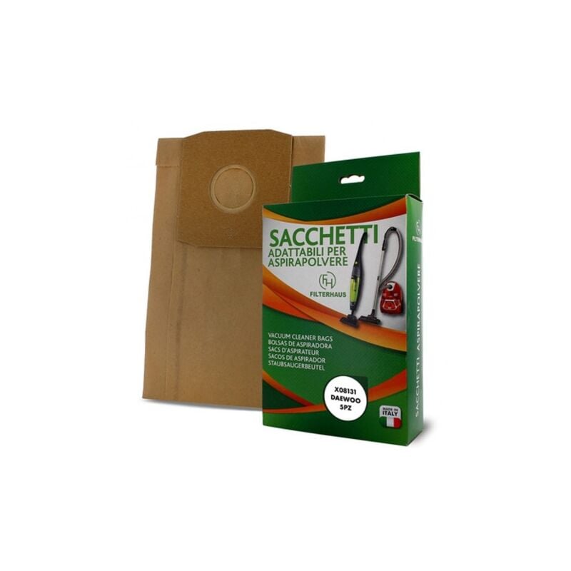 foto del prodotto 5pz sacchetti in carta aspirapolvere daewoo fortis rc 300 320 370 350 700 800