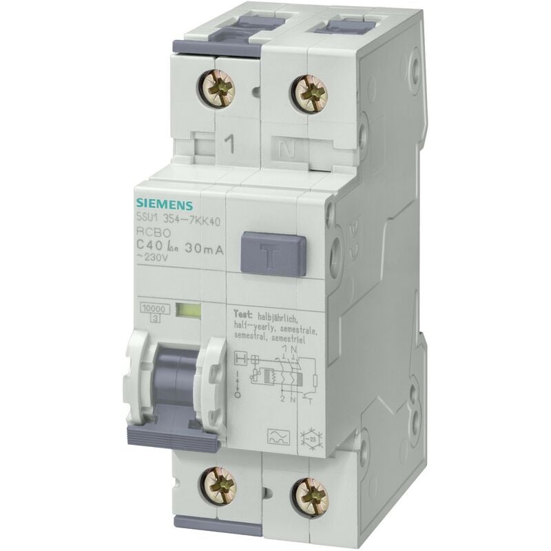 foto del prodotto 5su13544kk16 magnetotermico e differenziale 2 poli 16 a 0.03 a 230 v - siemens