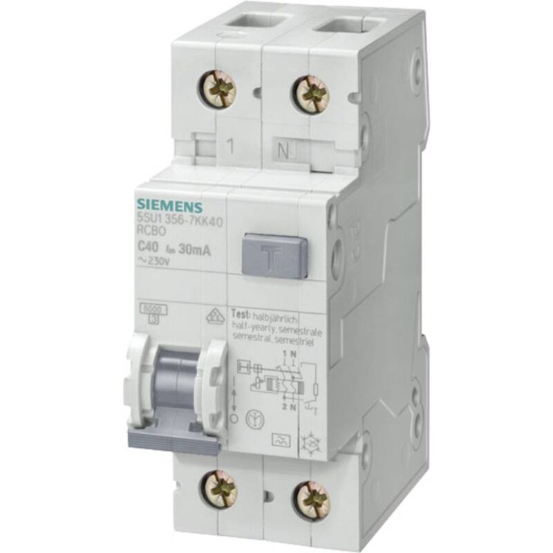 foto del prodotto 5su13567kk20 interruttore differenziale 1 polo 20 a 0.03 a 230 v siemens