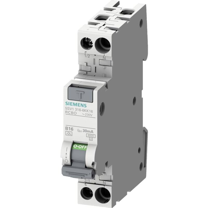 foto del prodotto 5sv13166kk06 magnetotermico e differenziale 2 poli 6 a 0.03 a 230 v siemens