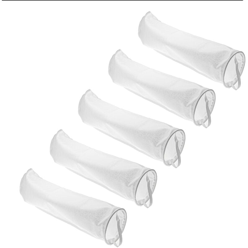 foto del prodotto 5x calza filtrante universale compatibile con acquari, piscine, skimmer sacchetto filtrante, polipropilene, 18 x 81 cm, 100 micron, bianco vhbw