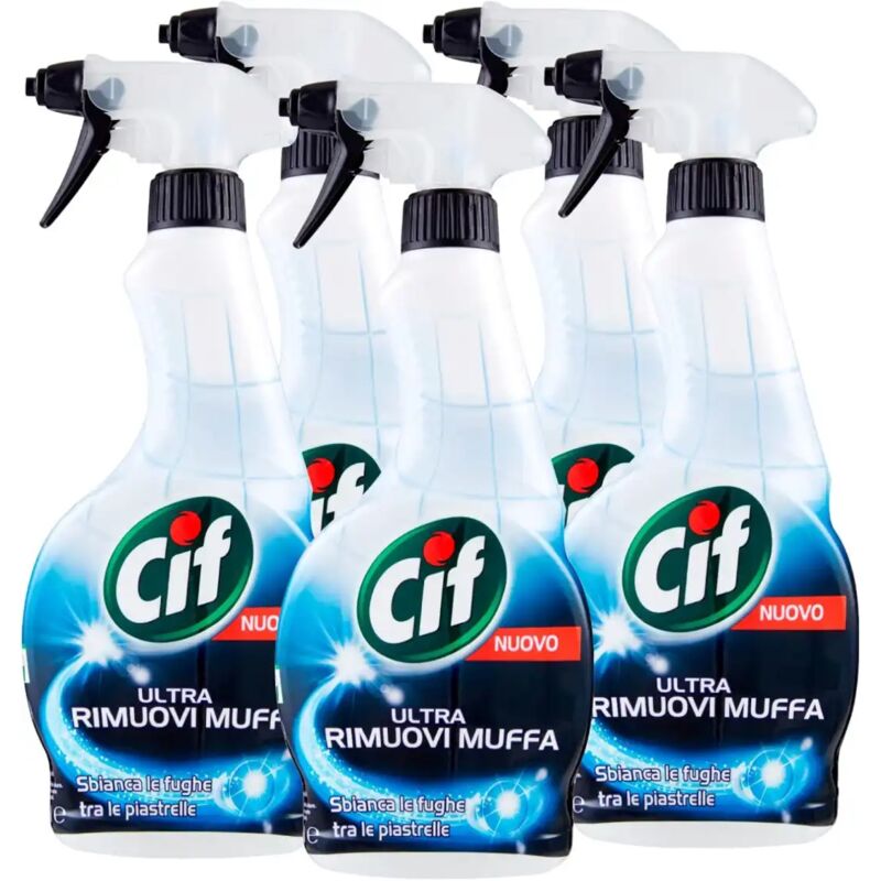foto del prodotto 5x cif ultra rimuovi muffa detergente spray con candeggina 5 flaconi da 500 ml
