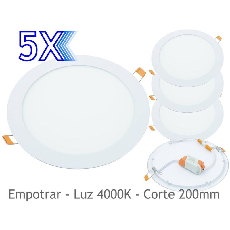 foto del prodotto 5x downlight led 18w 4200k round embrar white downlight led jandei