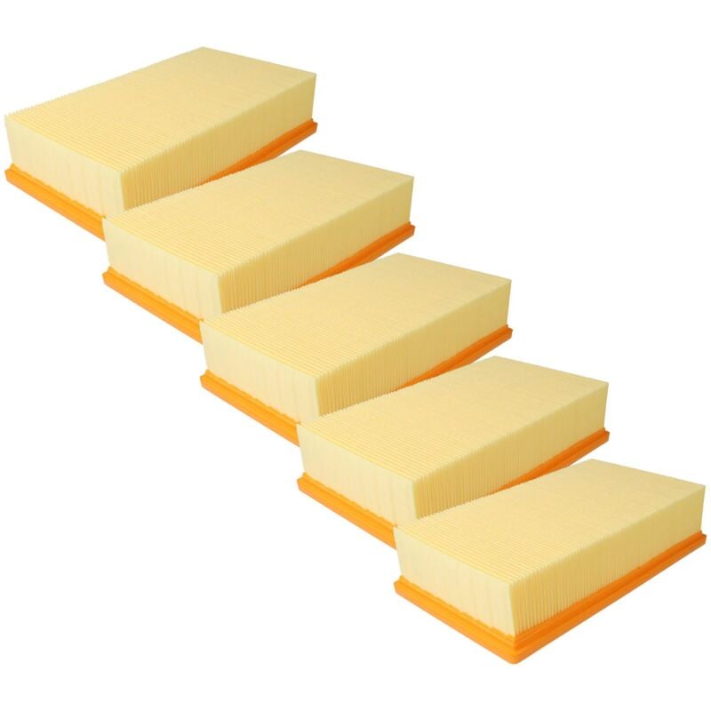 foto del prodotto 5x filtri a piegatura piatta compatibile con aspirapolvere k rcher nt 55 1 tact te m, nt 561 eco te m, nt 611 eco te m, nt 611 mfw - vhbw