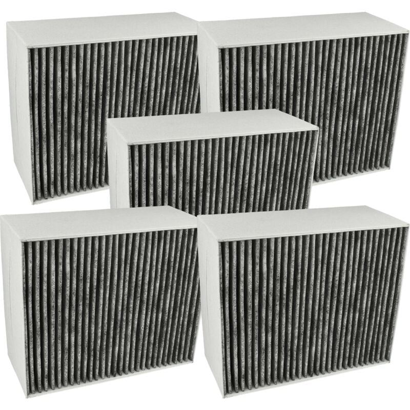 foto del prodotto 5x filtro a carboni attivi compatibile con siemens lf98bc540 03, lf98bc540 02, lf98bc540 01 cappe aspiranti - 22,7 x 18,9 x 10 cm - vhbw