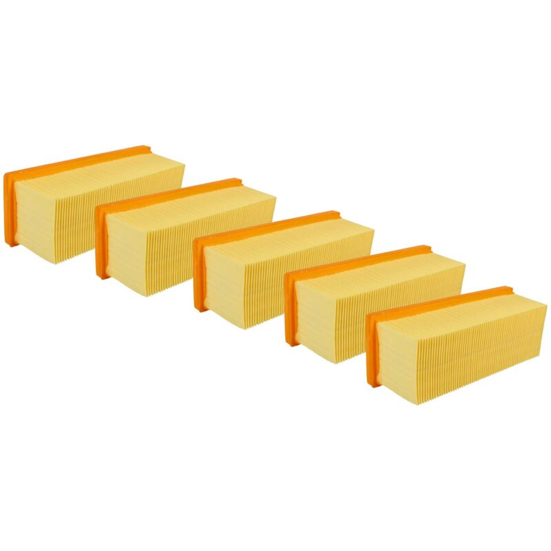 foto del prodotto 5x filtro a pieghe piatte compatibile con k rcher se 6.100, se 6.100 plus, se 5.100 aspirapolvere elemento filtrante vhbw