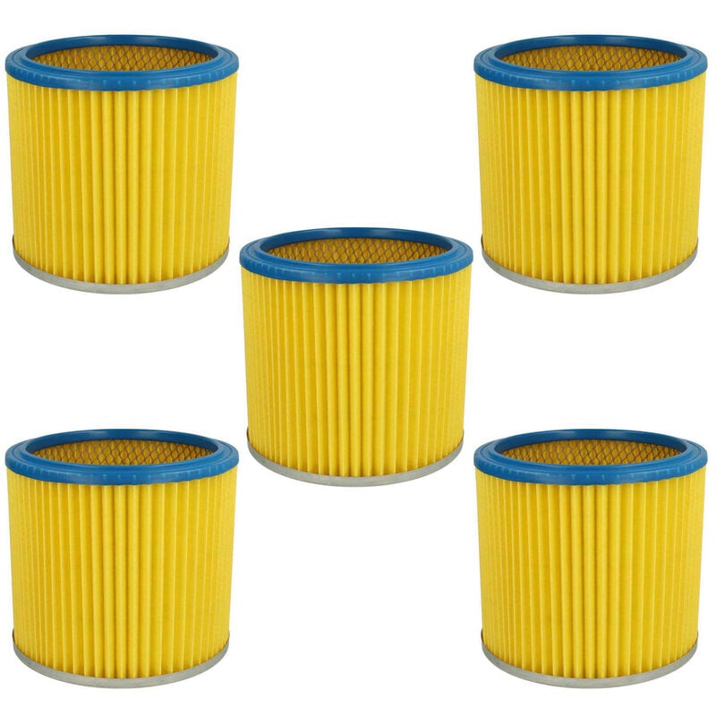 foto del prodotto 5x filtro a pieghe piatte compatibile con shop vac super 760, ultra 40 blower aspirapolvere blu giallo vhbw