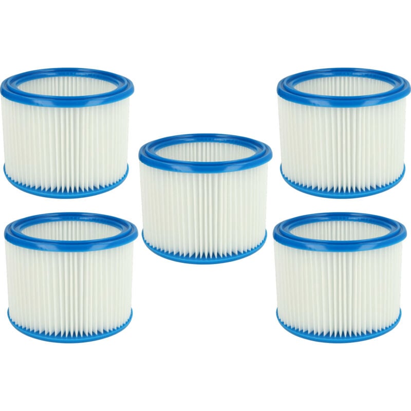 foto del prodotto 5x filtro a pieghe piatte sostituisce husqvarna 7391883815557, 5949659 01 per aspirapolvere bianco blu vhbw