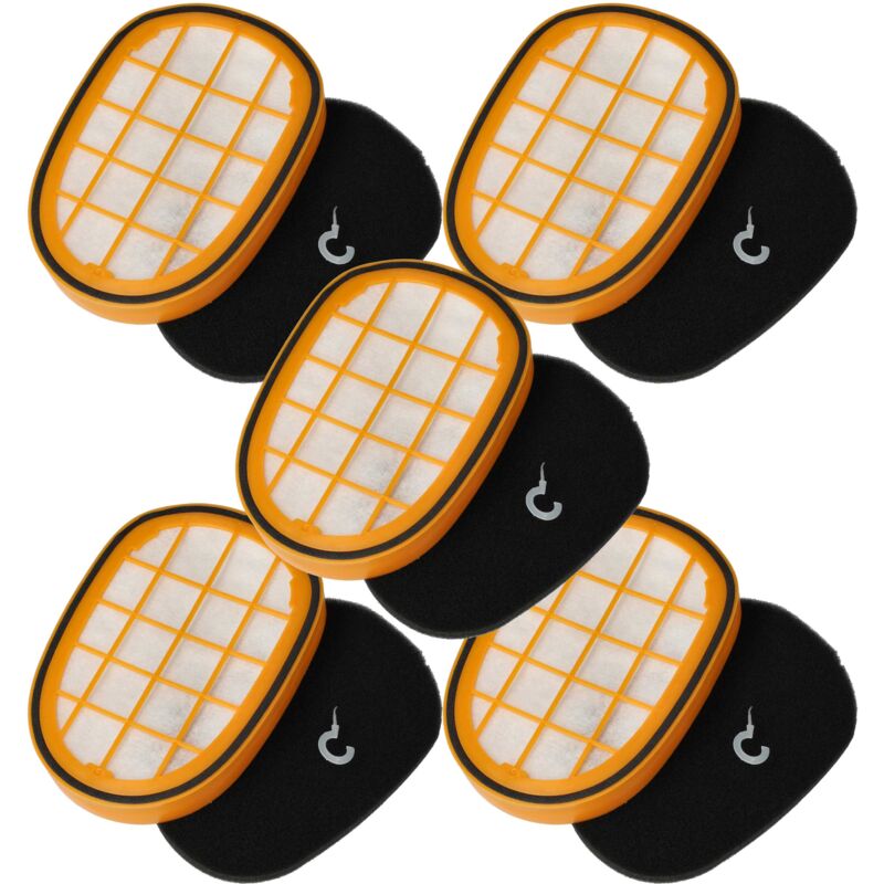 foto del prodotto 5x filtro salva-motore, 5x filtro pre-motore compatibile con philips speedpro max xc7045, xc8043, xc8045 01 aspirapolvere con prefiltro - vhbw