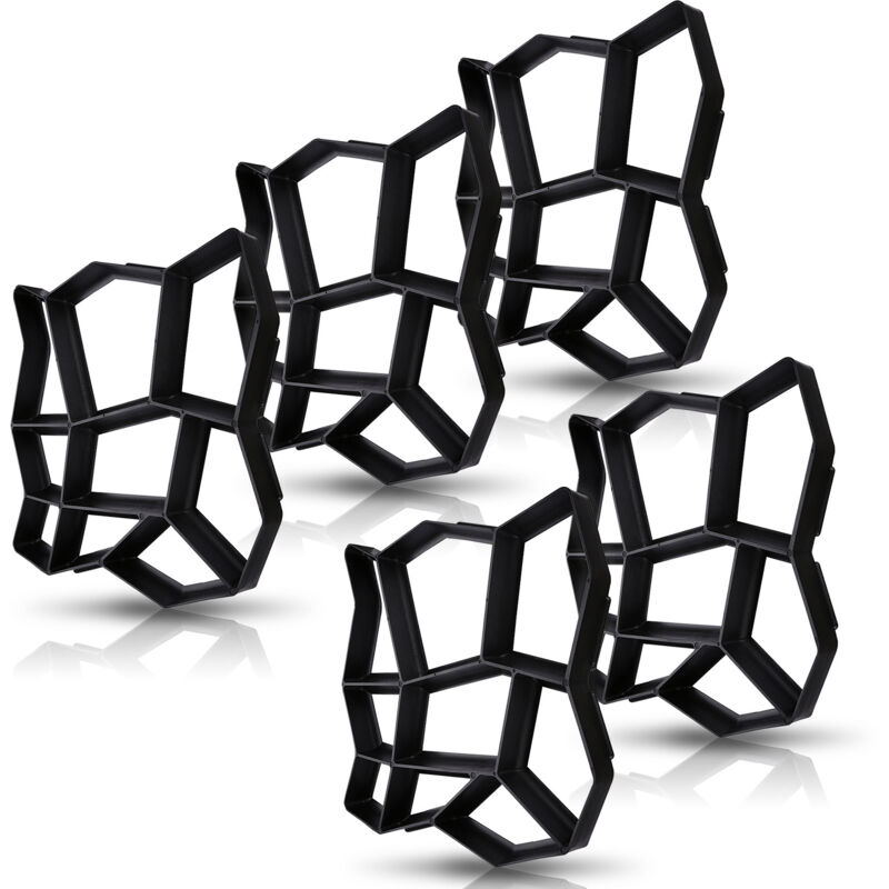 foto del prodotto 5x giardino pavimentazione stampo nero plastica cemento stampo fai da te riutilizzabile swanew