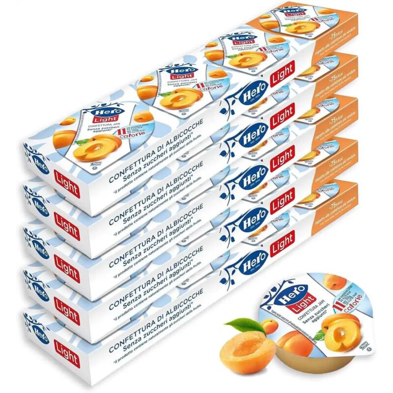 foto del prodotto 5x hero light confettura di albicocche senza zuccheri aggiunti 4x20g