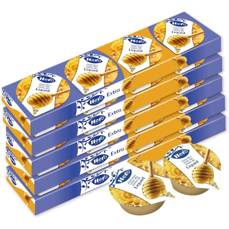 foto del prodotto 5x hero miele millefiori monodose, 5 box da 100g, senza conservanti
