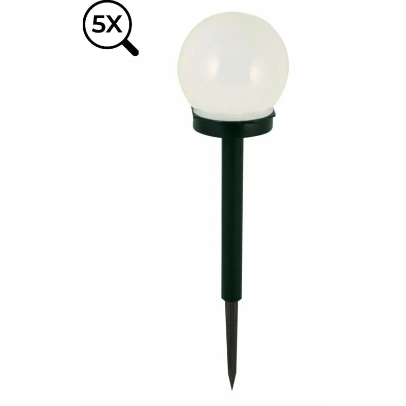 foto del prodotto 5x lampada solare da giardino a sfera diametro 10cm 1 led accensione al buio