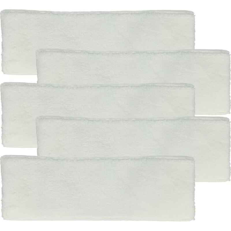 foto del prodotto 5x panno compatibile con k rcher sc 5 iron kit, sc 5.800 cb, sc 5.800 c scopa a vapore - microfibra, bianco - vhbw