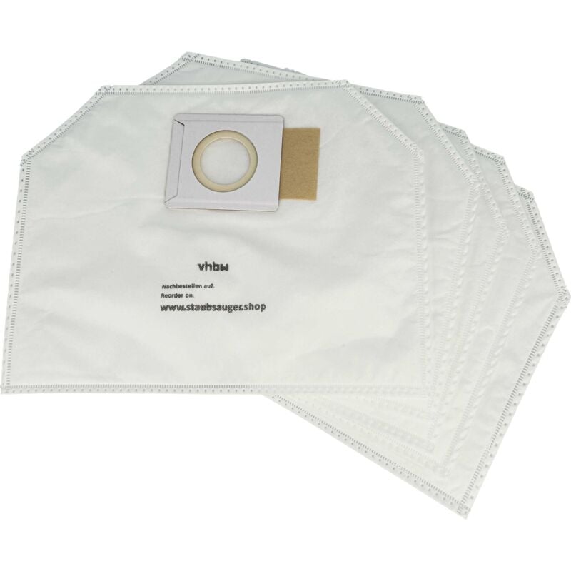 foto del prodotto 5x sacchetti compatibile con makita dvc260, dvc260z aspirapolvere in microfibra, bianco vhbw