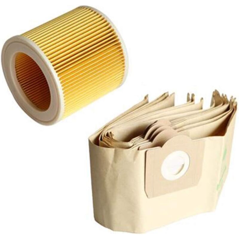 foto del prodotto 5x sacchetto antipolvere 1x filtro per aspirapolvere wd3 premium wd 3.300 m wd 3.200 wd3.500 p 6.959 130