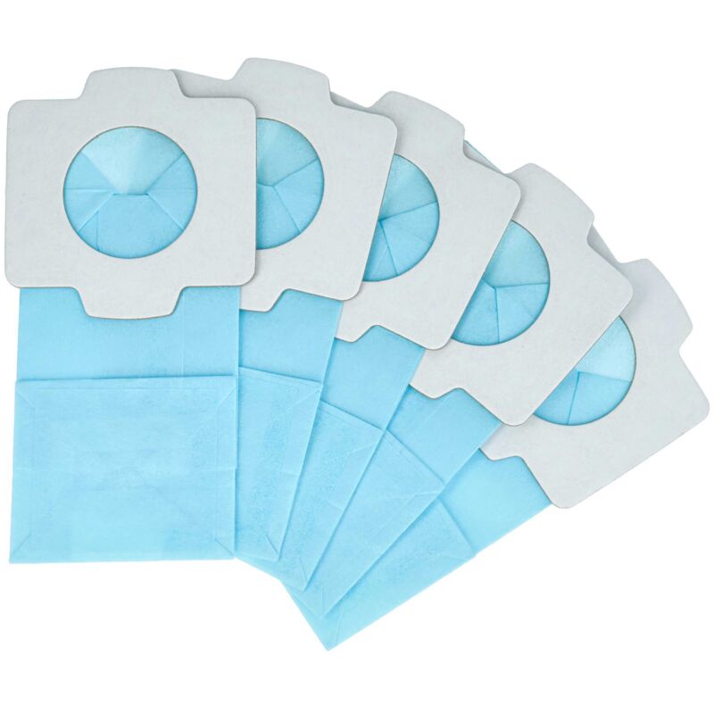 foto del prodotto 5x sacchetto compatibile con makita 4076dwr, 4076dwx, 4093d, bcl142, bcl180z aspirapolvere in carta, 11,8cm x 6cm, azzurro vhbw