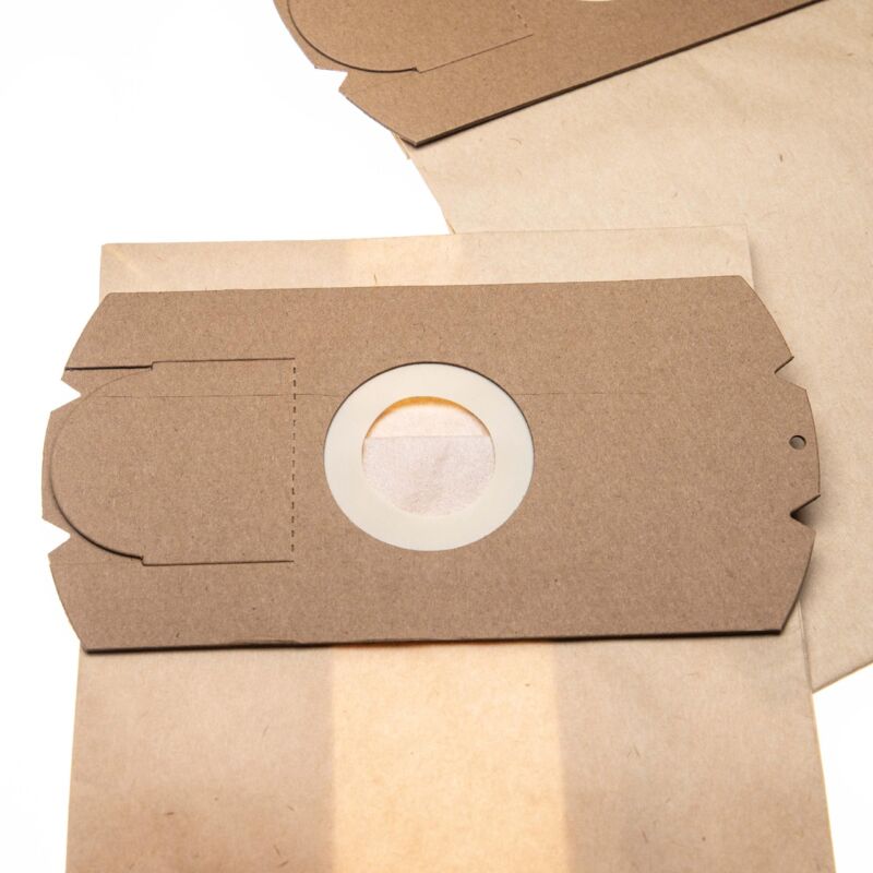 foto del prodotto 5x sacchetto compatibile con mondilec dh 155 r aspirapolvere carta, 31,5cm x 18cm marrone vhbw
