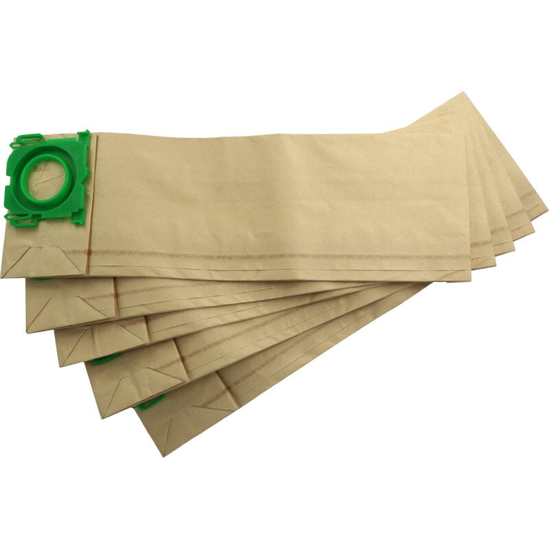 foto del prodotto 5x sacchetto compatibile con sebo airbelt k1, k1 eco 1200, k1 eco 700, k1 family aspirapolvere carta, 41,1cm x 13,2cm marrone vhbw