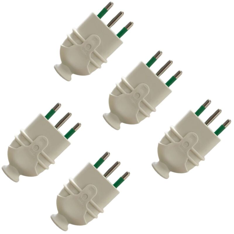 foto del prodotto 5x spina professionale volante 16a 2p t bianco maschio standard italiano 250v gloca