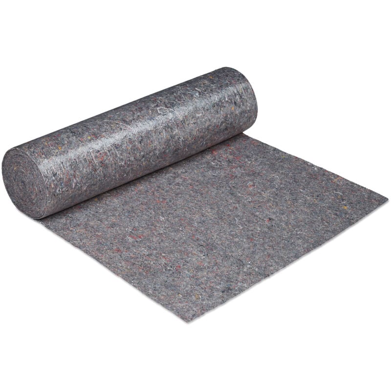 foto del prodotto 5x telo da imbianchino, telone copri pavimento, 1x50 m 50m , antiscivolo, assorbente, 220g m , trasloco, grigio