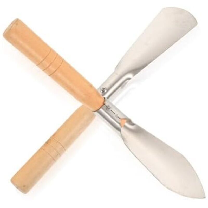 foto del prodotto 5x30cm 2 pezzi attrezzi da giardinaggio in acciaio inossidabile con manico trapiantatore e pala per fiori per giardinaggio e frutteto