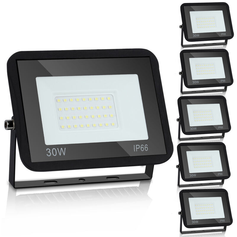 foto del prodotto 5xproiettore a led da 30w illuminazione esterna a led ip66 proiettore a led luce fredda per garage. giardino. terrazza swanew