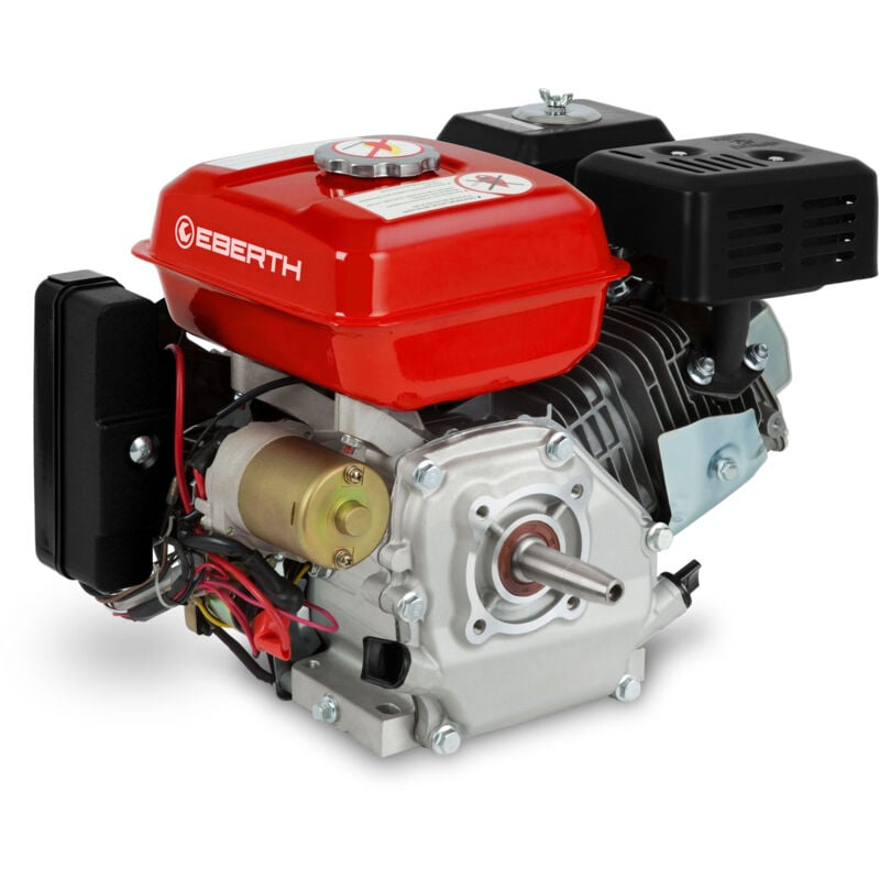 foto del prodotto 6,5 hp 4,8 kw motore a benzina con albero conico da 19 mm , avviamento elettrico, batteria da 7ah 12v, protezione basso livello olio, 4 tempi,