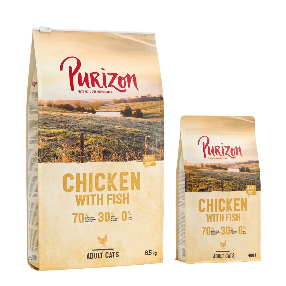 foto del prodotto 6,5 kg purizon 800 g gratis crocchette per gatti adult pollo pesce